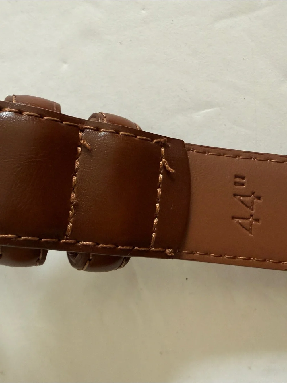 Men's Tan Real Leather Dress Belt with Brushed Metal Buckle XL 44